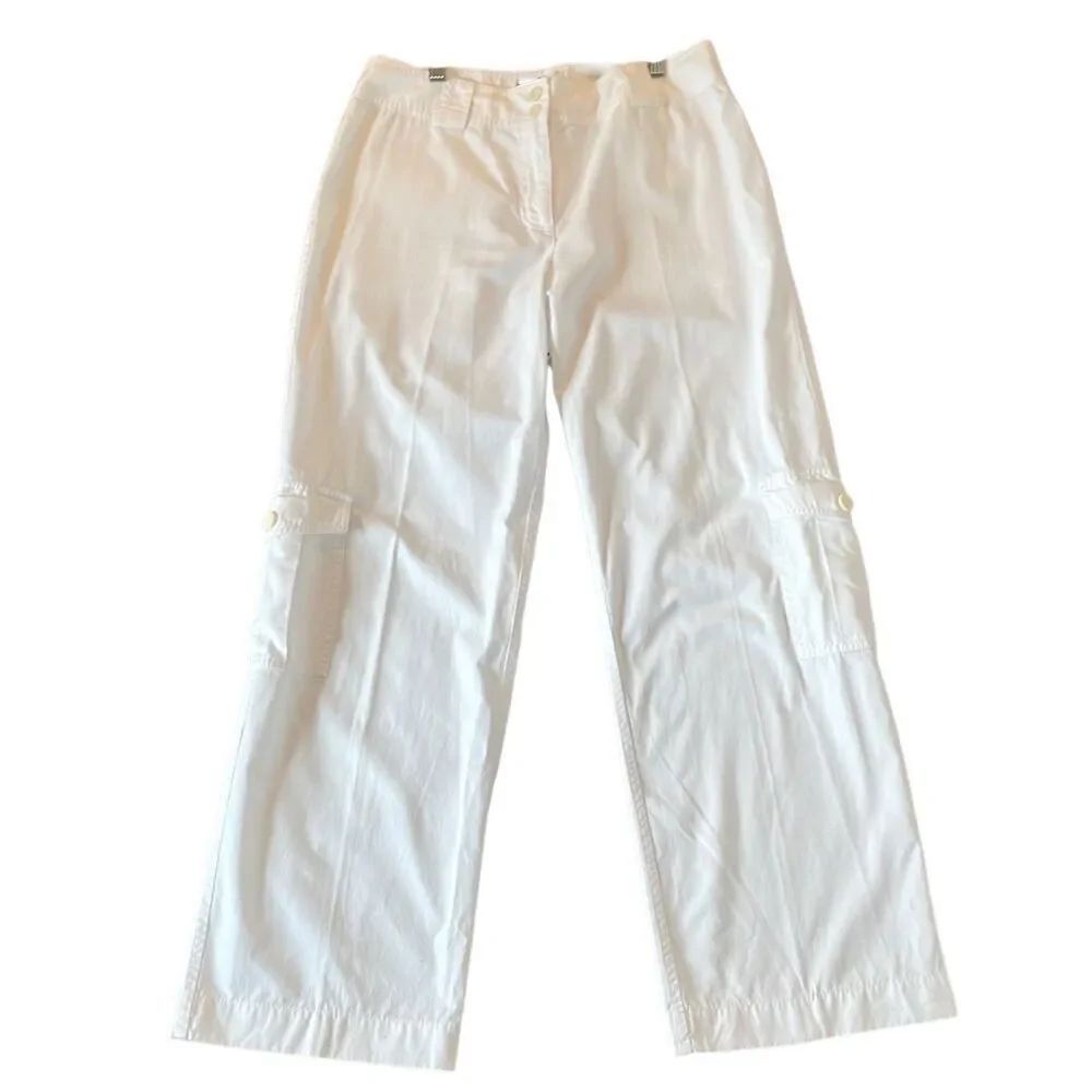 Saks 5th Avenue Threads white cotton cargo pants size 6